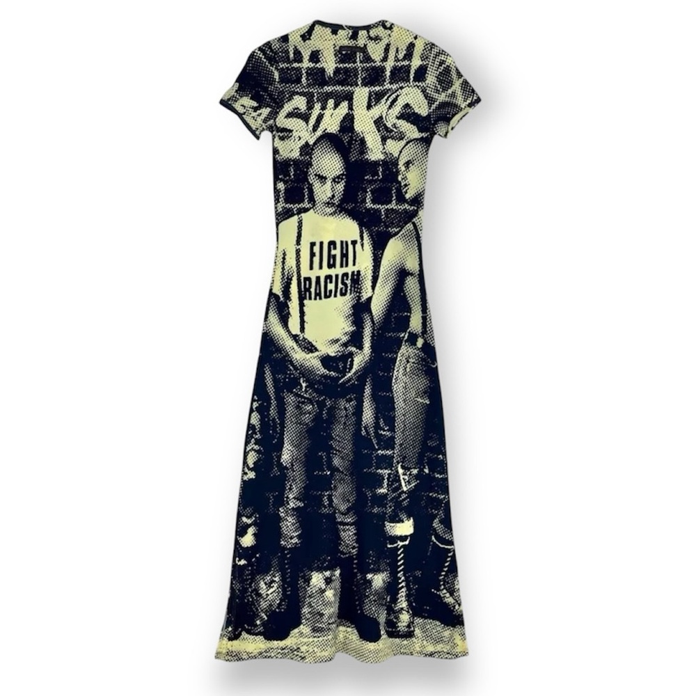 RARE/ORIGINAL Y2K Jean Paul Gaultier ‘92 “Fight Racism” Dress Sz 40 EUC OOAK HTF - Picture 10 of 10